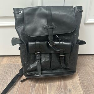 Coach Black Backpack with Heritage Design